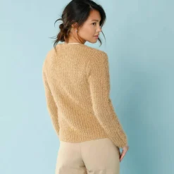 Gilet paletot Spécial Petites, maille poilue