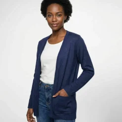 Gilet porter ouvert, maille toucher doux