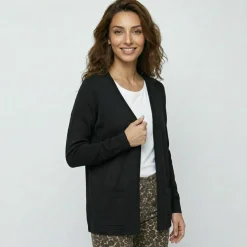 Gilet porter ouvert, maille toucher doux