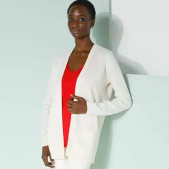 Gilet porter ouvert, maille toucher doux