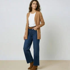 Gilet porter ouvert, maille toucher doux