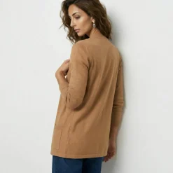 Gilet porter ouvert, maille toucher doux