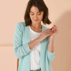 Gilet porter ouvert, maille toucher doux