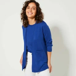 Gilet porter ouvert, maille toucher doux