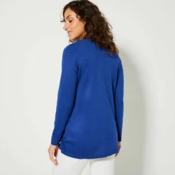 Gilet porter ouvert, maille toucher doux
