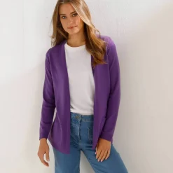 Gilet porter ouvert, maille toucher doux