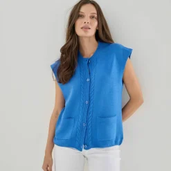 Gilet sans manches boutonné