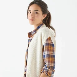Gilet sans manches, maille fantaisie