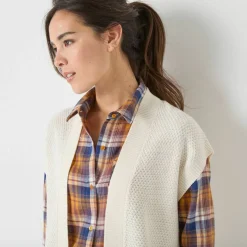 Gilet sans manches, maille fantaisie