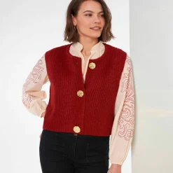 Gilet sans manches toucher doux, boutons dorés
