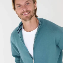 Gilet zippé col montant en maille milano