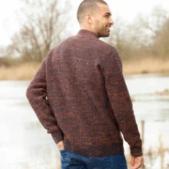 Gilet zippé côte anglaise 30% laine
