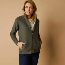 Gilet zippé 30% laine fourré "maille peluche"