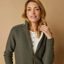 Gilet zippé 30% laine fourré 