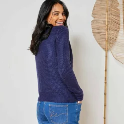 Gilet zippé, maille anglaise