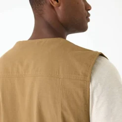 Gilet zippé multipoches sans manches en toile ripstop