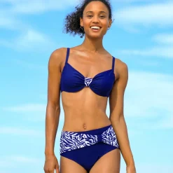 Haut de maillot de bain avec armatures drapé uni