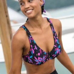 Haut de maillot de bain forme foulard imprimé Lokia - avec armatures flexibles