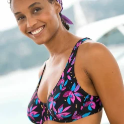 Haut de maillot de bain forme foulard imprimé Lokia - avec armatures flexibles