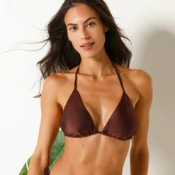Haut de maillot de bain forme triangle irisé Camano - sans armatures