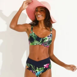 Haut de maillot de bain imprimé Banna avec armatures flexibles - forme minimiseur