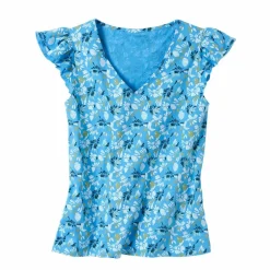 Haut de pyjama manches courtes imprimé fleuri