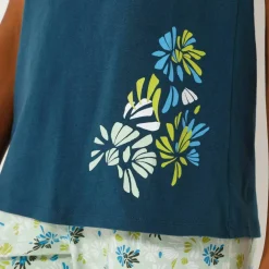 Haut de pyjama manches courtes imprimé placé