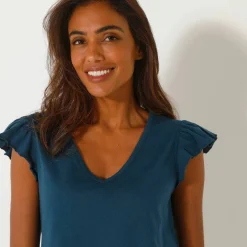 Haut de pyjama manches courtes imprimé placé