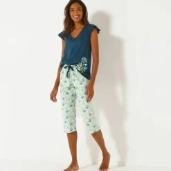 Haut de pyjama manches courtes imprimé placé