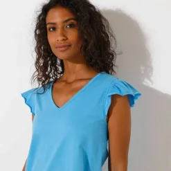 Haut de pyjama manches courtes uni