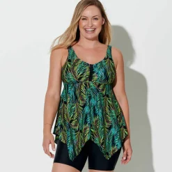 Haut de tankini imprimé asymétrique Cambuja