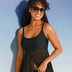 Haut de tankini long ajouré