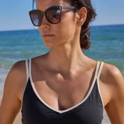 Haut de tankini uni gainant Ilaya