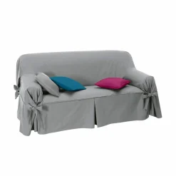 Housse bachette coton uni nouettes fauteuil canapés