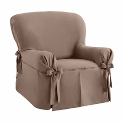 Housse bachette coton uni nouettes fauteuil canapés