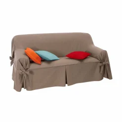 Housse bachette coton uni nouettes fauteuil canapés