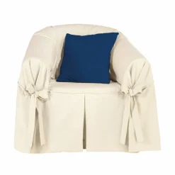 Housse bachette coton uni nouettes fauteuil canapés