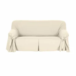 Housse bachette coton uni nouettes fauteuil canapés