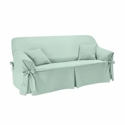 Housse bachette coton uni nouettes fauteuil canapés