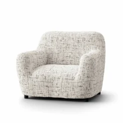 Housse bi-extensible microfibre effet faux uni pour fauteuil et canapé