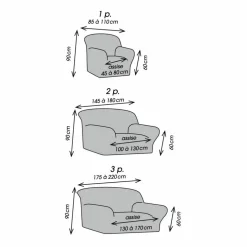 Housse bi-extensible microfibre effet faux uni pour fauteuil et canapé