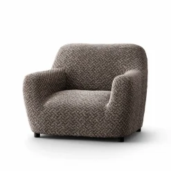 Housse bi-extensible microfibre gaufrée graphique pour fauteuil et canapé
