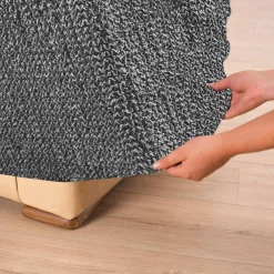 Housse bi-extensible microfibre gaufrée pour fauteuil et canapé