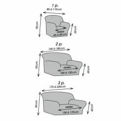 Housse bi-extensible microfibre gaufrée pour fauteuil et canapé
