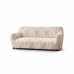 Housse bi-extensible microfibre imprimé vagues pour fauteuil et canapé