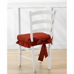 Housse chaise unie volantée coton bachette