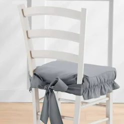 Housse chaise unie volantée coton bachette
