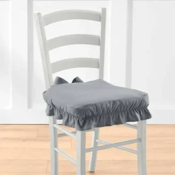 Housse chaise unie volantée coton bachette
