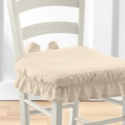 Housse chaise unie volantée coton bachette