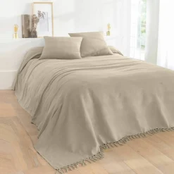 Housse coussin unie coton tissage artisanal - lot de 2